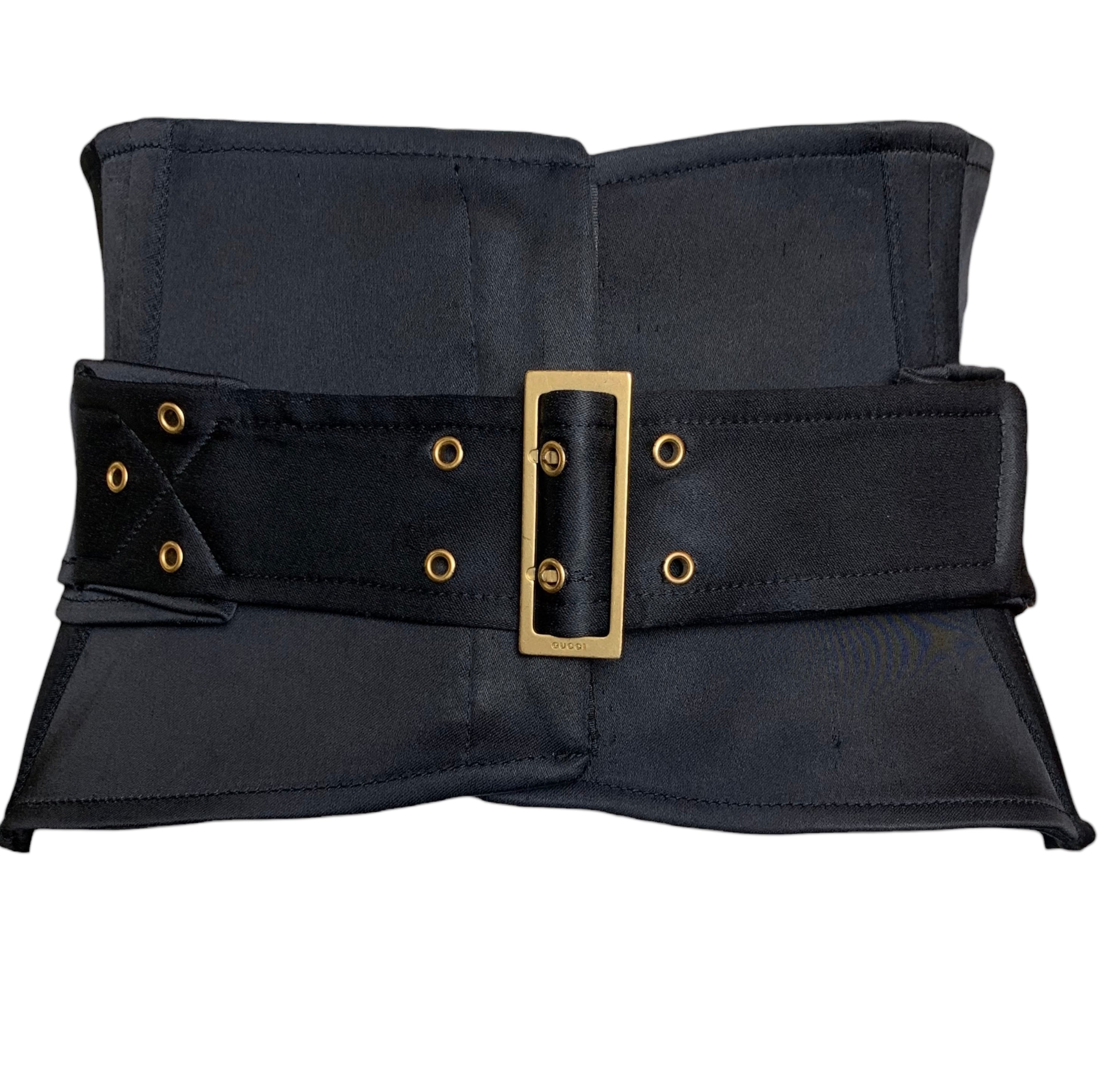 Tom Ford for Gucci F/W '03 Runway Black Corset Waspie Belt