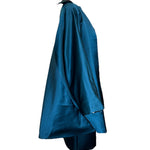  Geoffrey Beene Reversible Evening Coat + Skirt Ensemble SIDE PHOTO BLUE SATIN 6 OF 8