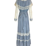 Gunne Sax 1970s Baby Blue Lace Maxi Dress BACK PHOTO 3 OF 5