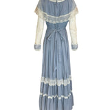 Gunne Sax 1970s Baby Blue Lace Maxi Dress BACK PHOTO 3 OF 5