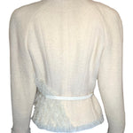 CHANEL 2002 Cruise/Resort Cream Tweed and Ruffle Tulle Jacket BACK PHOTO 4 OF 8