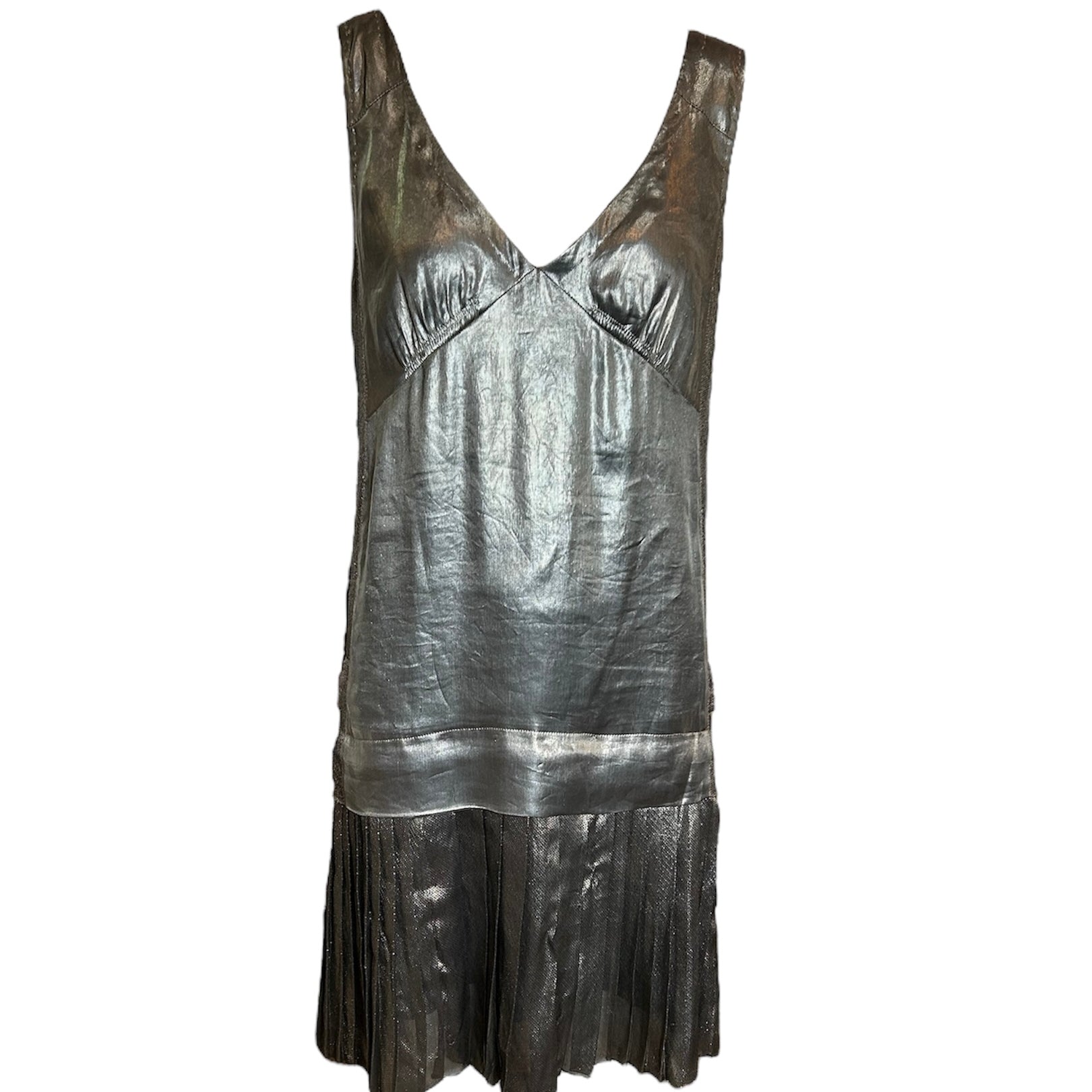 Marc Jacobs Silver Lamé 20s Inspired Dress FRONT PHOTO 1 OF 4