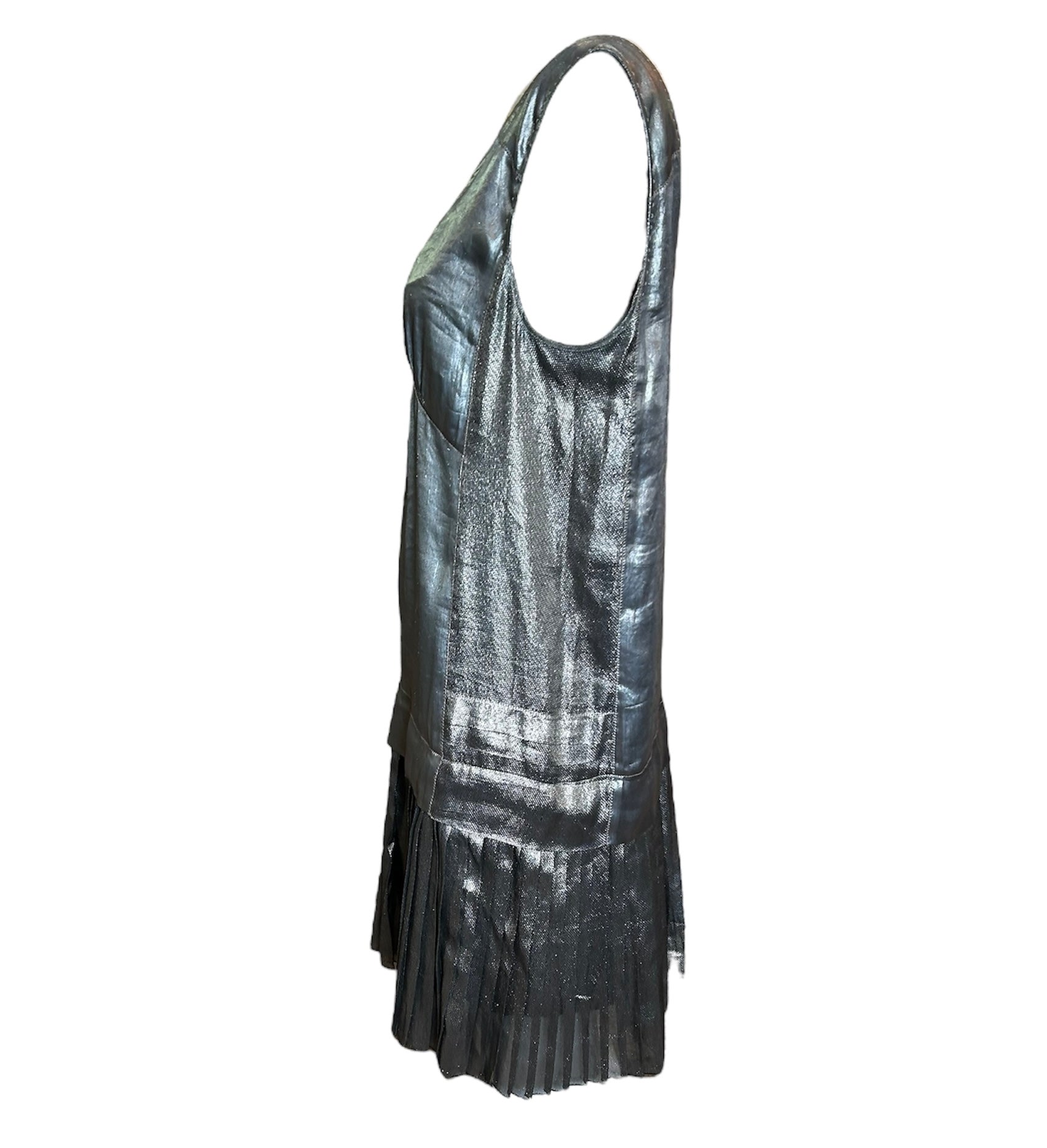 Marc Jacobs Silver Lamé 20s Inspired Dress SIDE PHOTO 2 OF 4