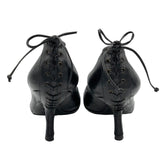 Alexander McQueen Black Leather Lace Up Bondage Kitten Heels BACK PHOTO HEEL 5 OF 9