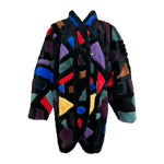 Krizia Geometric Patchwork Fur Reversible Coat FRONT PHOTO 1 OF 6