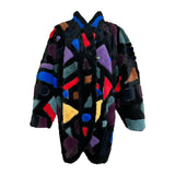 Krizia Geometric Patchwork Fur Reversible Coat FRONT PHOTO 1 OF 6