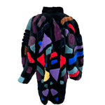 Krizia Geometric Patchwork Fur Reversible Coat BACK FUR PHOTO 2 OF 6