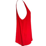 Chloe Red Sheer Silk Blouse + Undershirt SLEEVELESS SIDE PHOTO 6 OF 7