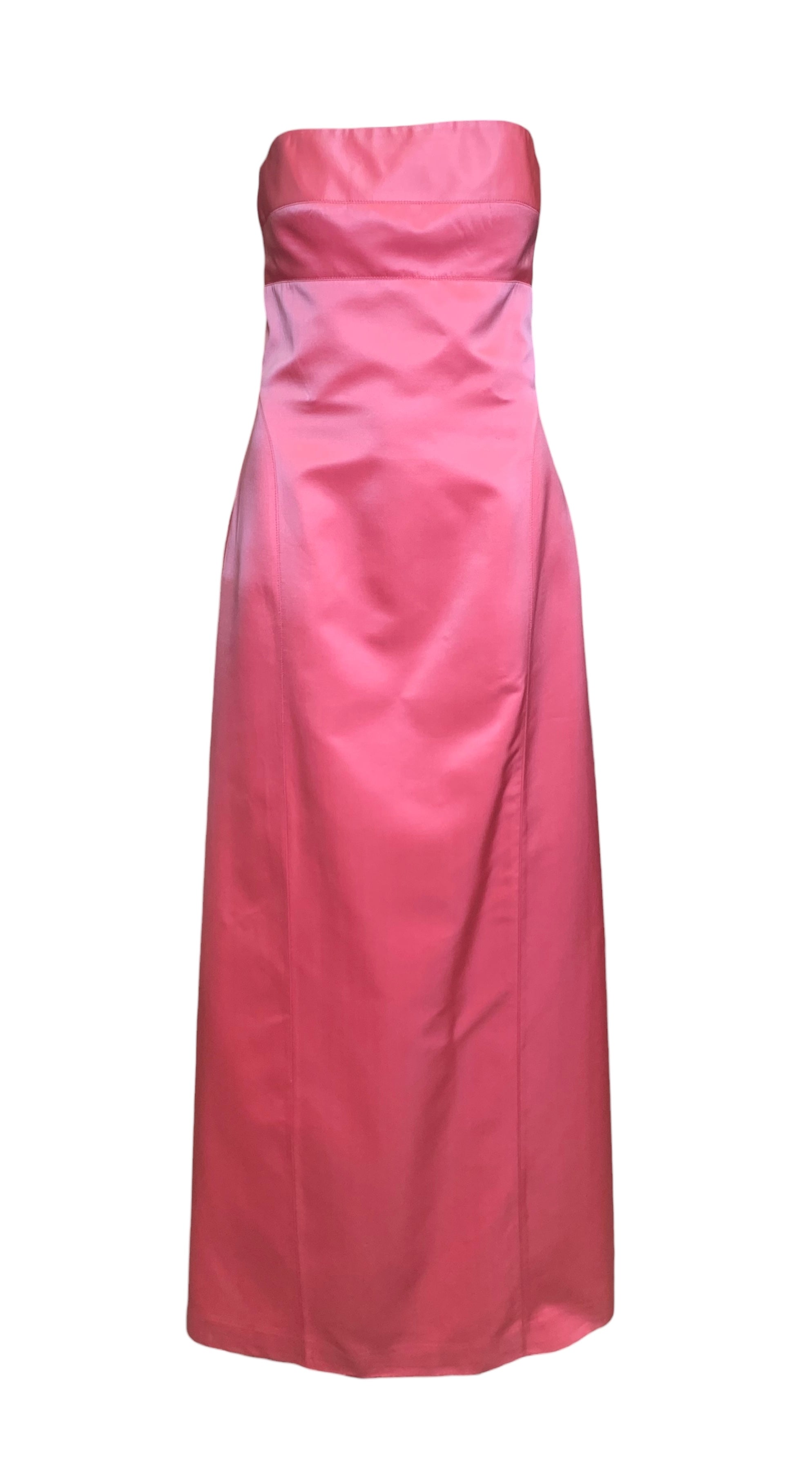  Richard Tyler '90s Barbie Pink Strapless Evening Gown FRONT 1/4