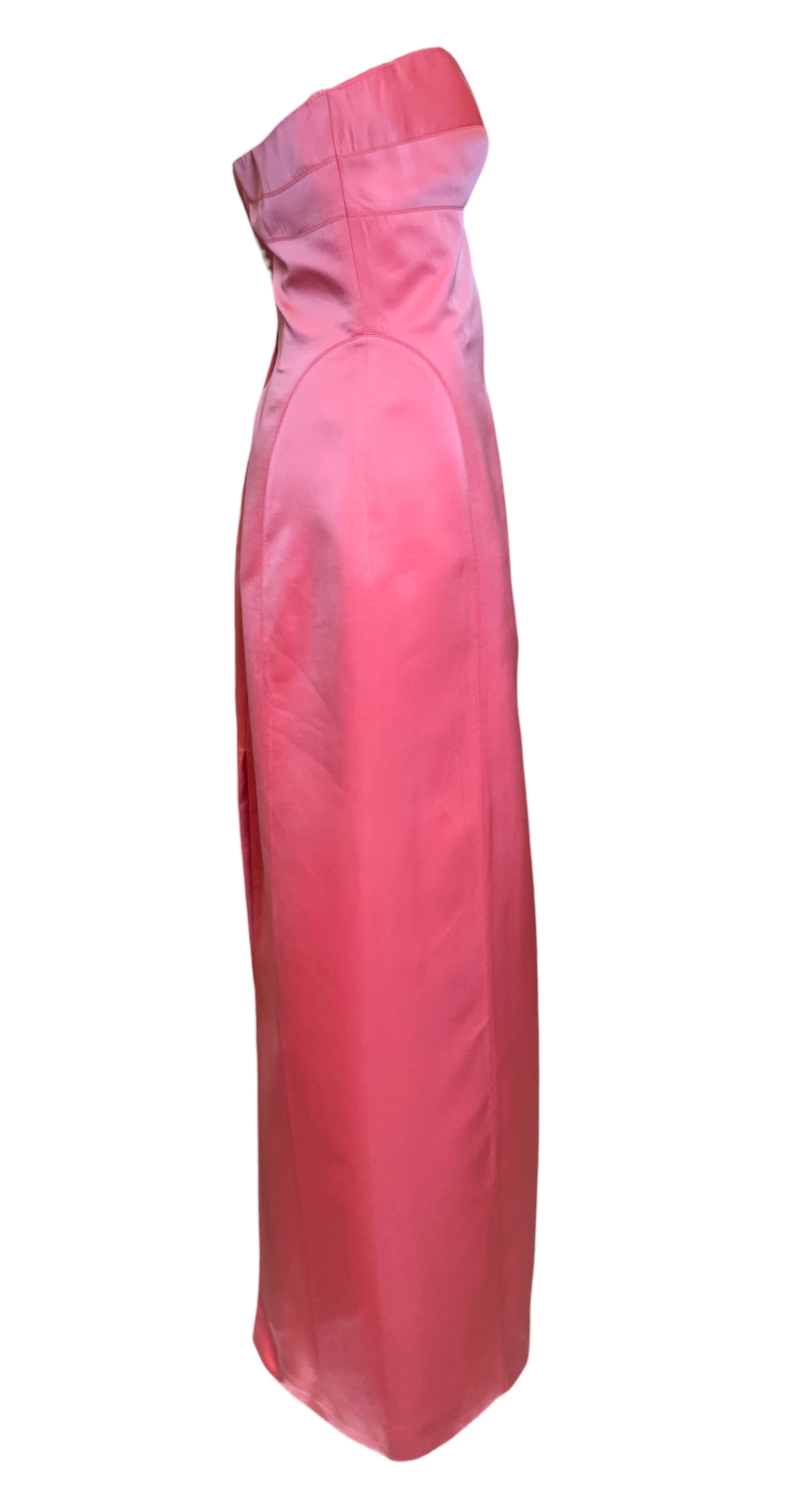  Richard Tyler '90s Barbie Pink Strapless Evening Gown SIDE 2/4