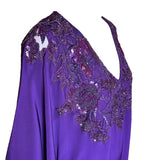 Lorena Sarbu Purple Silk Caftan w/Sequins and Beading NWT