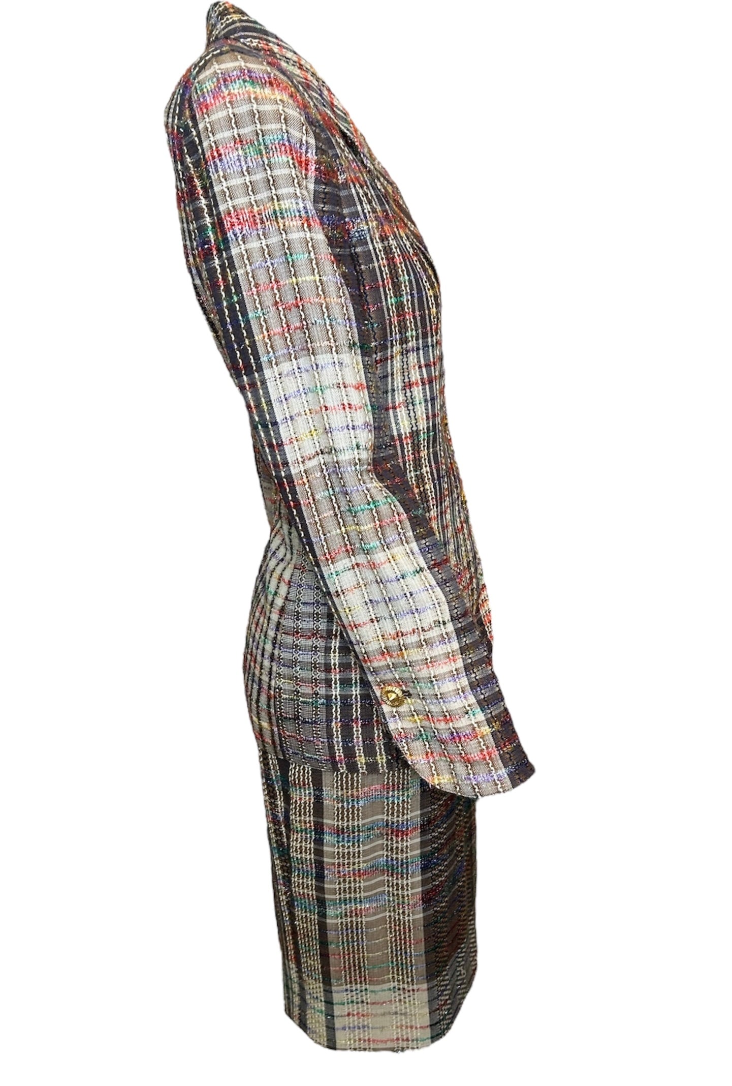 Emanuel Ungaro Parallele Rainbow Thread Suit Ensemble SIDE PHOTO 3 OF 7