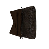 Hattie Carnegie 40s Chocolate Brown Beaded Clutch OPEN CLUTCH FROM ABOVE 7 OF 10