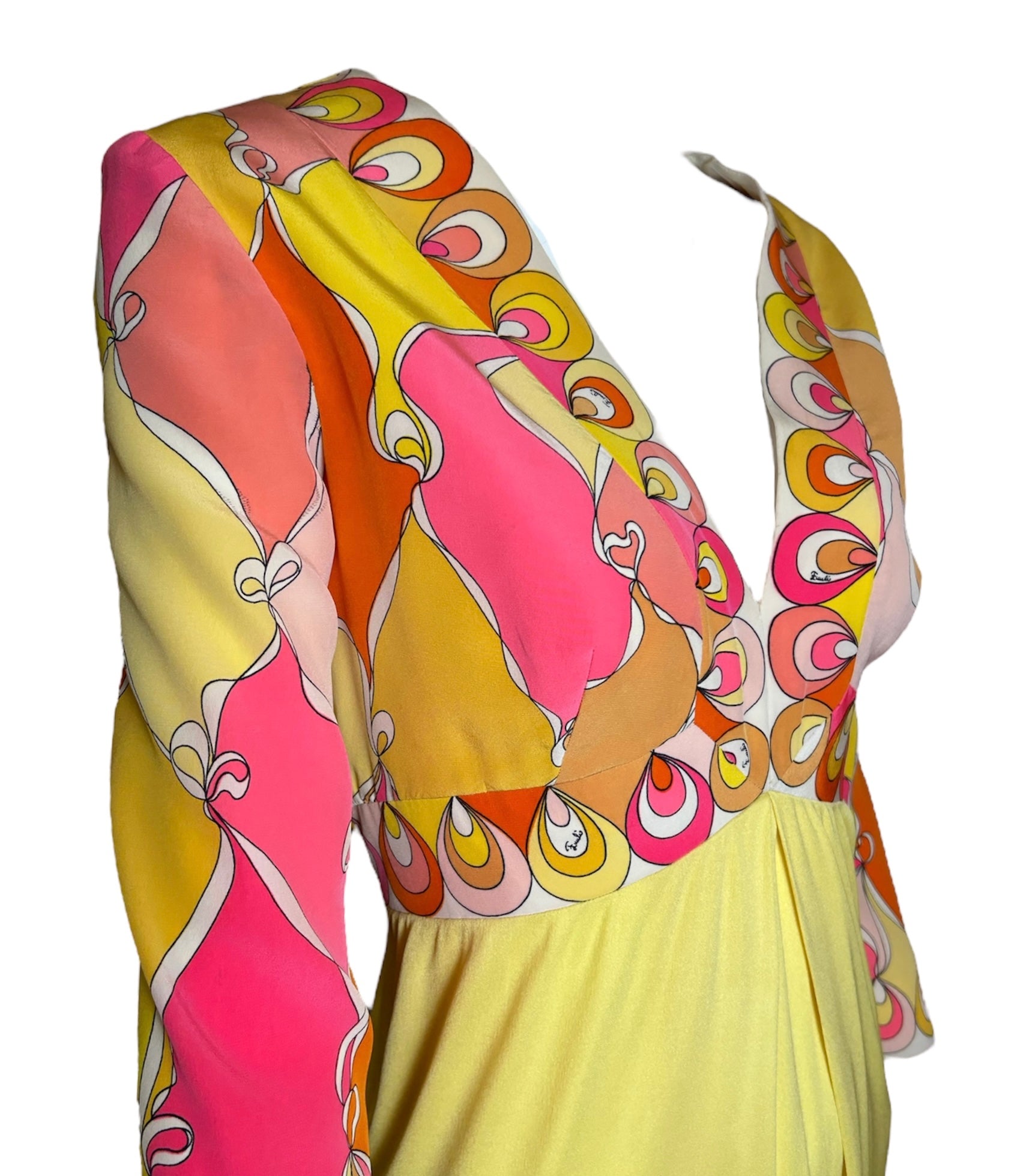 vintage pucci dress Emilio Silk Sleeves 18 EMILIO PUCCI c.1960's Signature Print