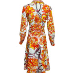 Emilio Pucci 70s Floral Flame Psychedelic Ensemble Shirt/Skirt BACK PHOTO 2 OF 9