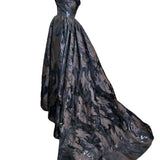 Oscar de la Renta F/W 2009 Black "Paint Strokes" Black Ball Gown SIDE PHOTO 2 OF 7