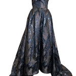 Oscar de la Renta F/W 2009 Black "Paint Strokes" Black Ball Gown FRONT PHOTO 3 OF 7