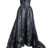 Oscar de la Renta F/W 2009 Black "Paint Strokes" Black Ball Gown FRONT PHOTO 3 OF 7