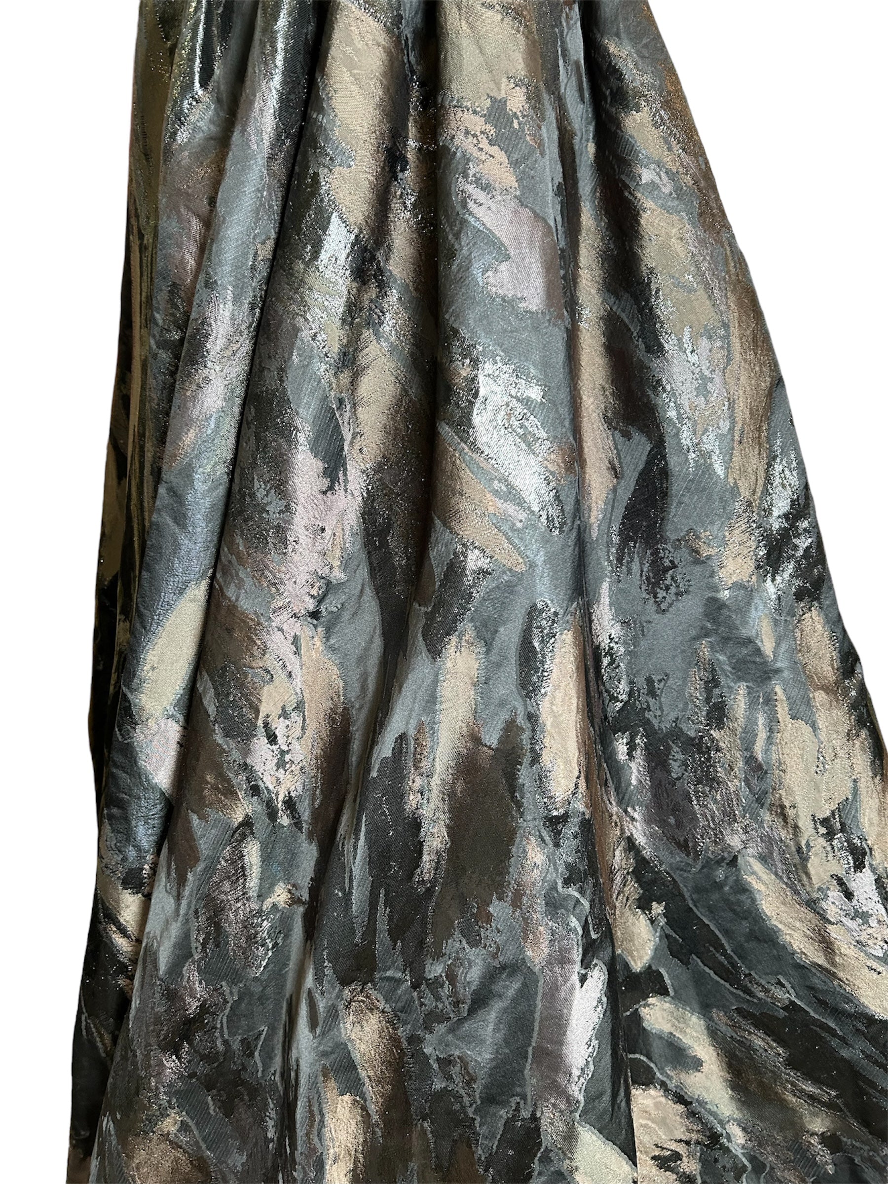 Oscar de la Renta F/W 2009 Black "Paint Strokes" Black Ball Gown DETAIL FABRIC PHOTO 5 OF 7