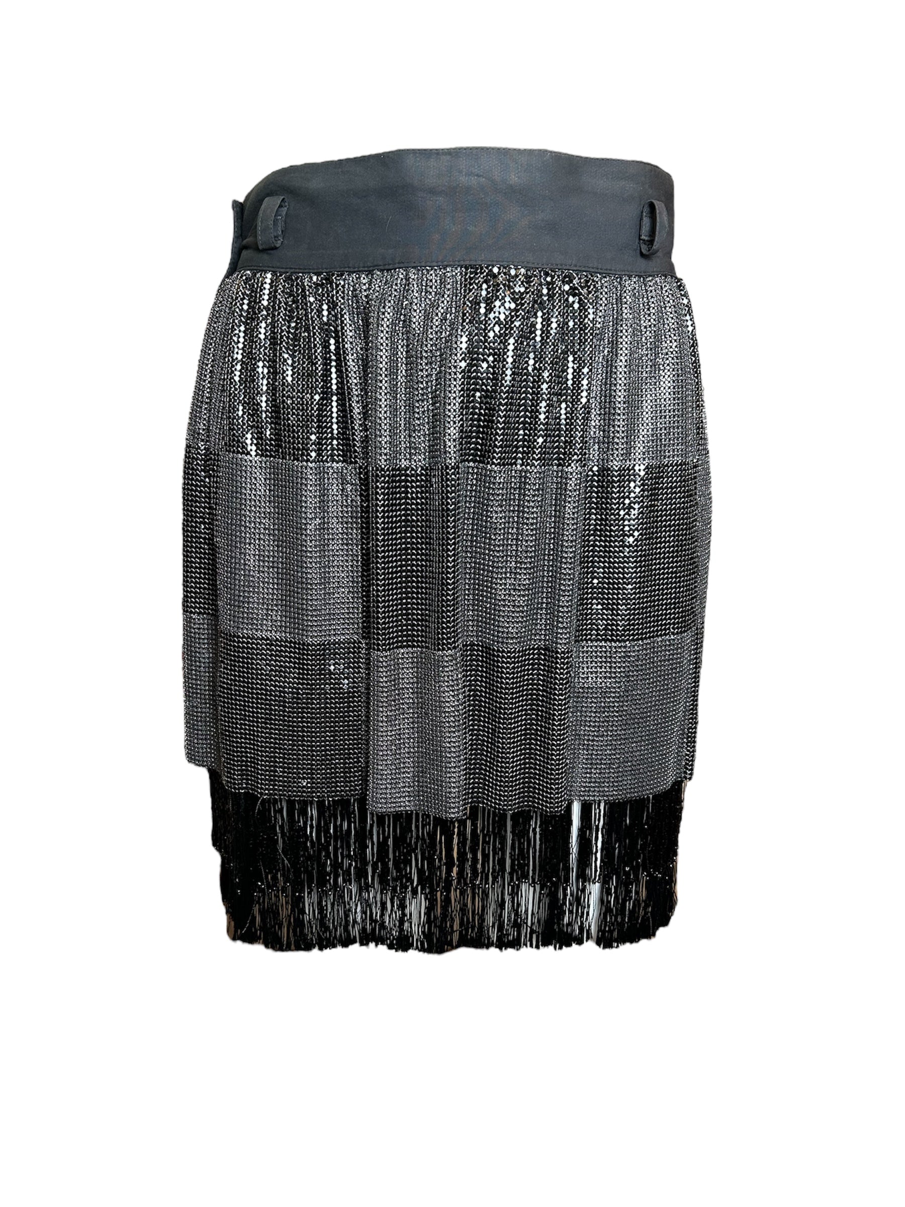 Gianni Versace Oroton F/W 1983 Chainmail Skirt with Fringe FRONT PHOTO 1 OF 7