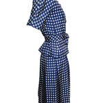 Jean Patou Haute Couture Late 50s Silk Window Check Dress/Jacket Ensemble SIDE PHOTO 4 OF 7