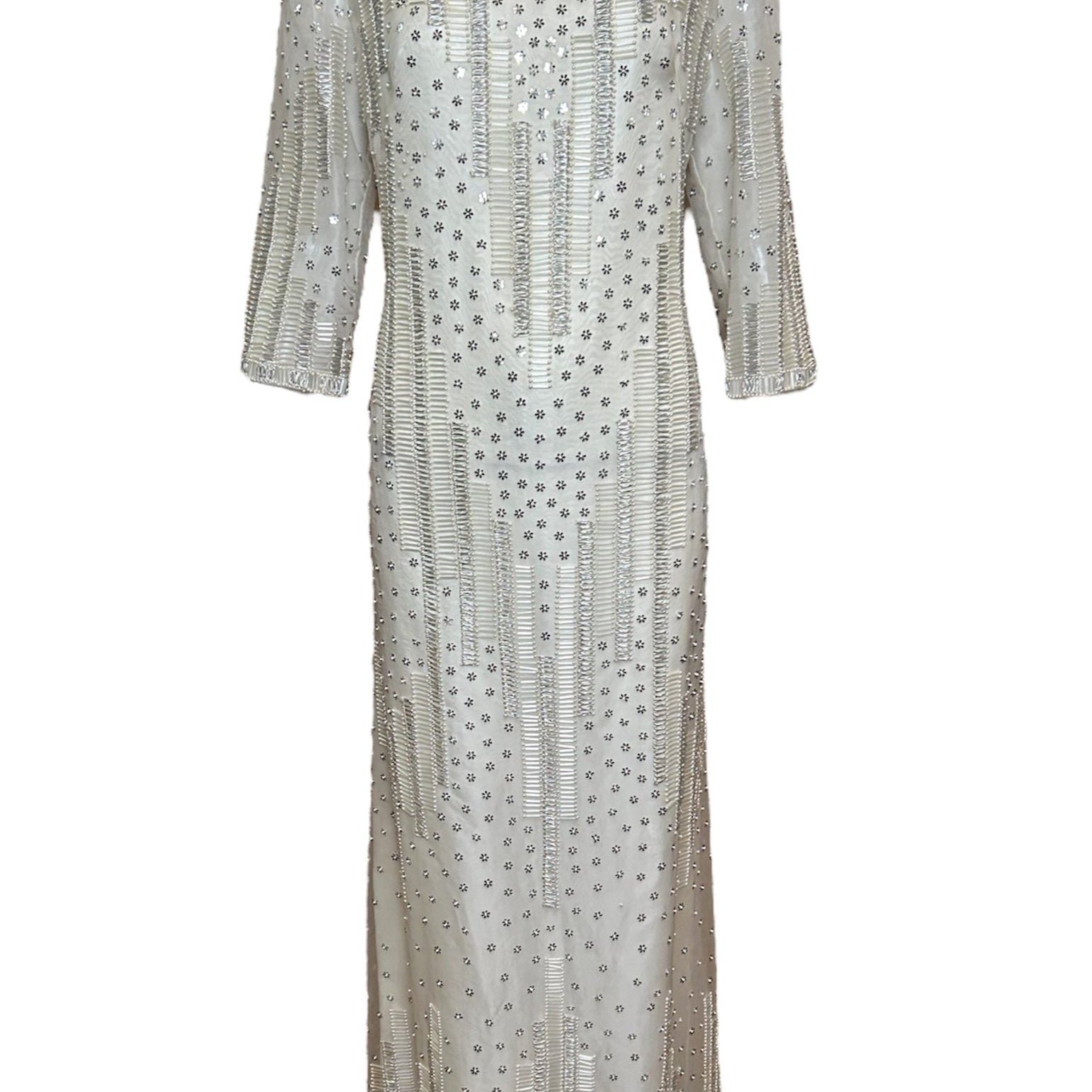 Dynasty 1960s Regency Silk Beaded Kaftan Gown FRONT PHOTO 1 OF 8