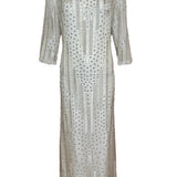 Dynasty 1960s Regency Silk Beaded Kaftan Gown FRONT PHOTO 1 OF 8