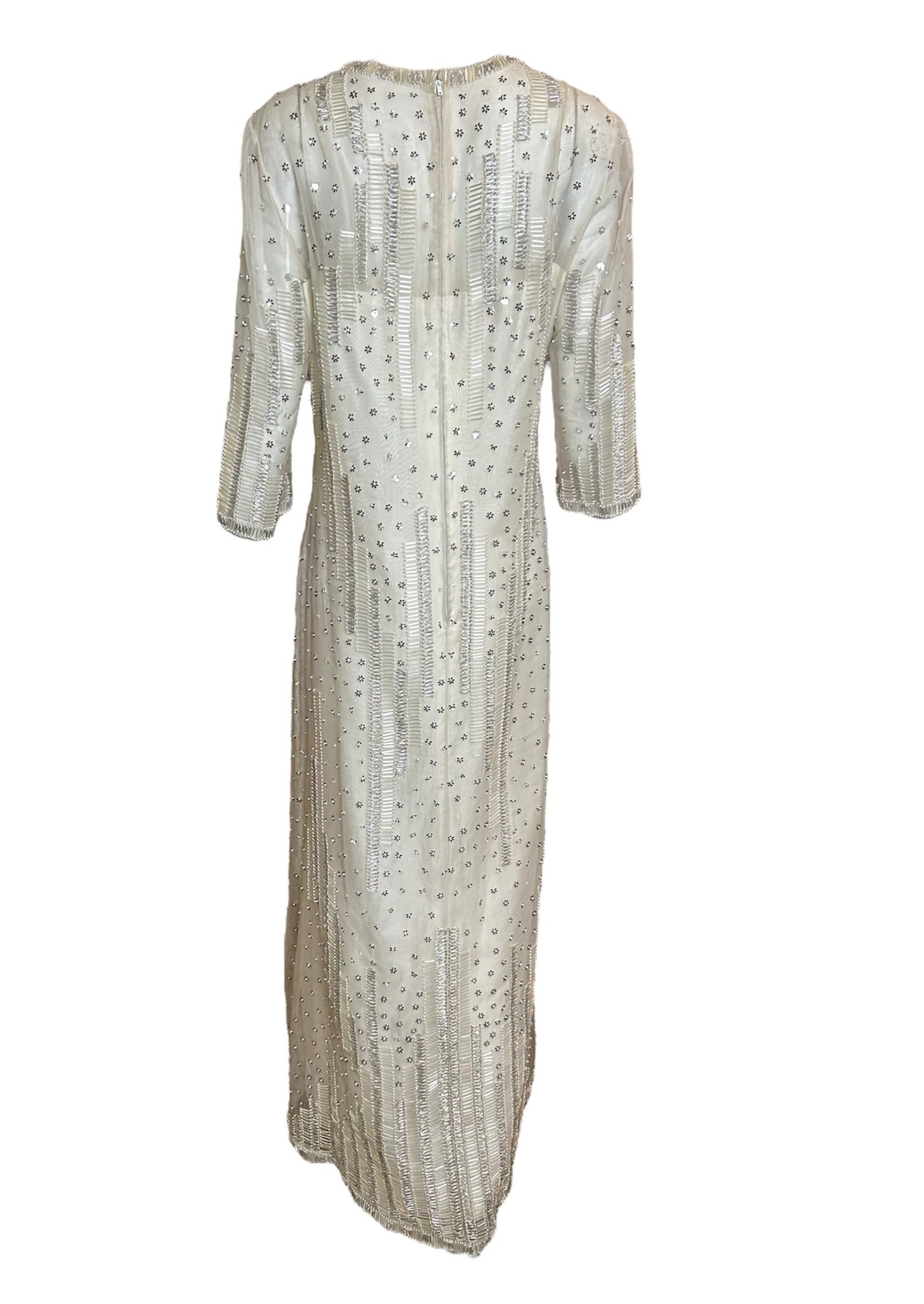 Dynasty 1960s Regency Silk Beaded Kaftan Gown BACK PHOTO 4 OF 8