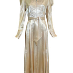 1940s Bridal Champagne Satin Evening Gown PHOTO 1 OF 8