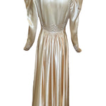 1940s Bridal Champagne Satin Evening Gown BACK PHOTO 4 OF 8 