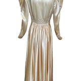 1940s Bridal Champagne Satin Evening Gown BACK PHOTO 4 OF 8 