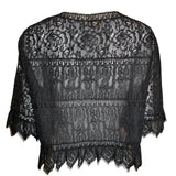 Chloé Neo Victorian Black Eyelash Lace Bolero Jacket BACK 3/4