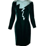 John Anthony Late 70s Emerald Velvet Cut-Out Lightning Dress FRONT PHOTO 1 OF 6