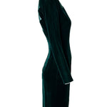 John Anthony Late 70s Emerald Velvet Cut-Out Lightning Dress SIDE PHOTO 4 OF 6