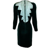 John Anthony Late 70s Emerald Velvet Cut-Out Lightning Dress BACK PHOTO 2 OF 6