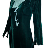 John Anthony Late 70s Emerald Velvet Cut-Out Lightning Dress PROFILE PHOTO 3 OF 6