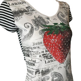 D&G Striped Rhinestone Strawberry Tee PROFILE PHOTO 2 OF 5