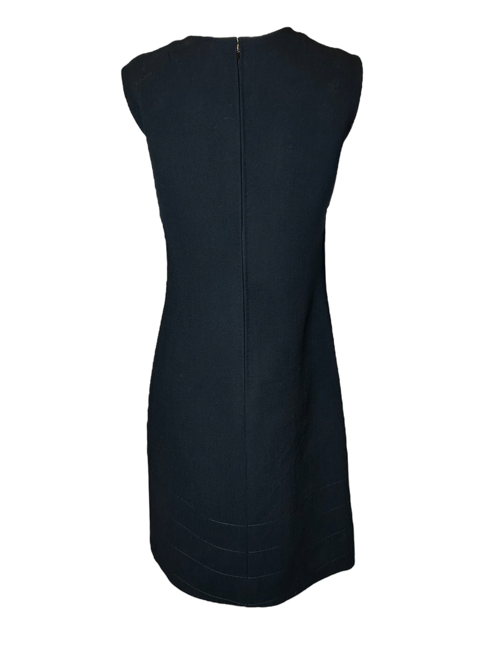 Pierre Cardin 1970s Unlabeled Double Weight Black Shift Dress BACK PHOTO 4 OF 4 