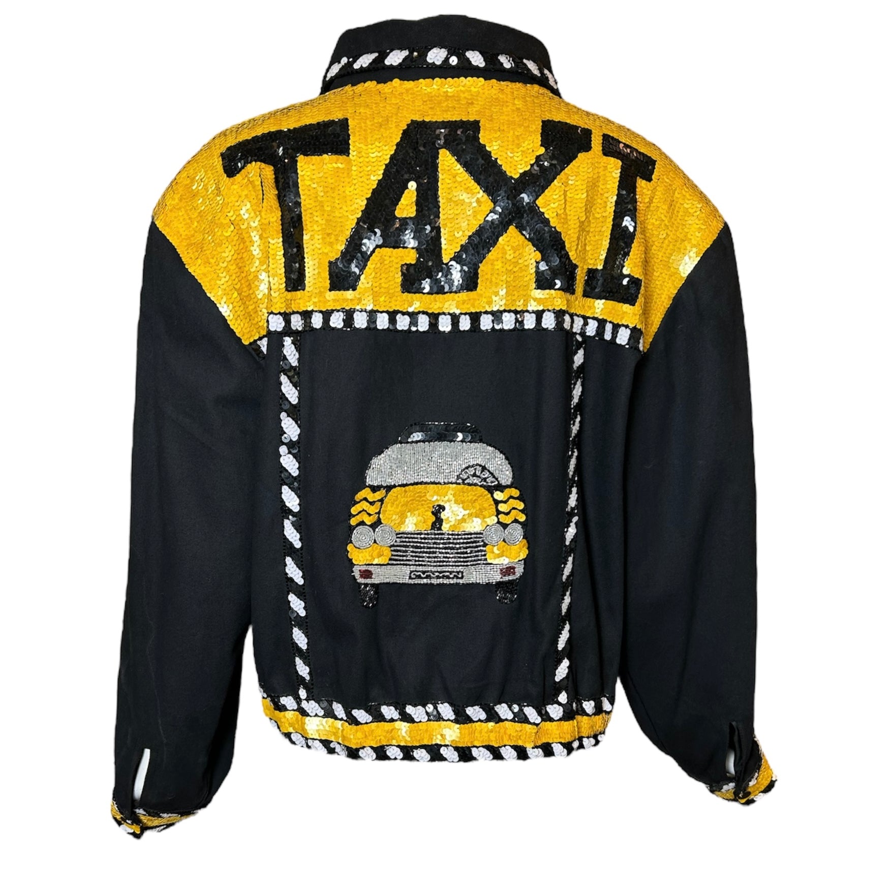 90s Sequined Maximalist Novelty Taxi Jacket BACK PHOTO 2 OF 5