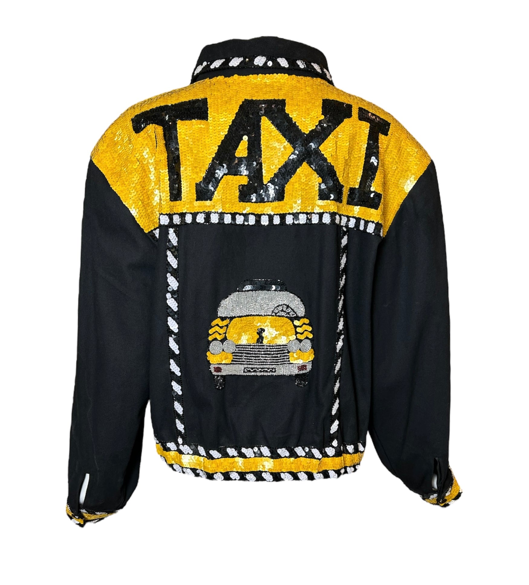 90s Sequined Maximalist Novelty Taxi Jacket BACK PHOTO 2 OF 5