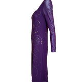 Sant Angelo 70s Dress Purple Studded with Rhinestones