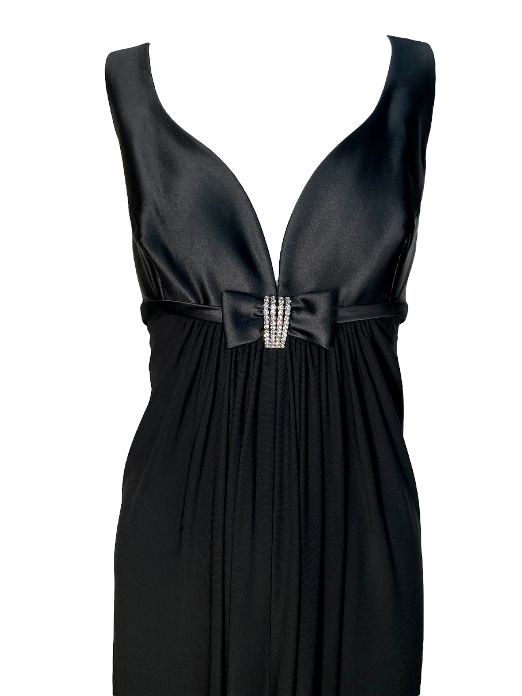 Marc Bouwer 2000's Old Hollywood Glam Black Evening Gown DETAIL 2/5