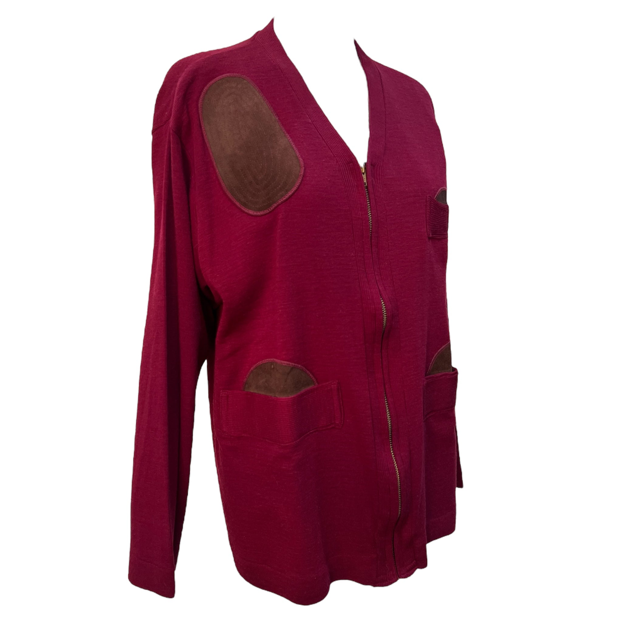 Cumberland 1950's Red Hunting Sweater with Suede Patches 2