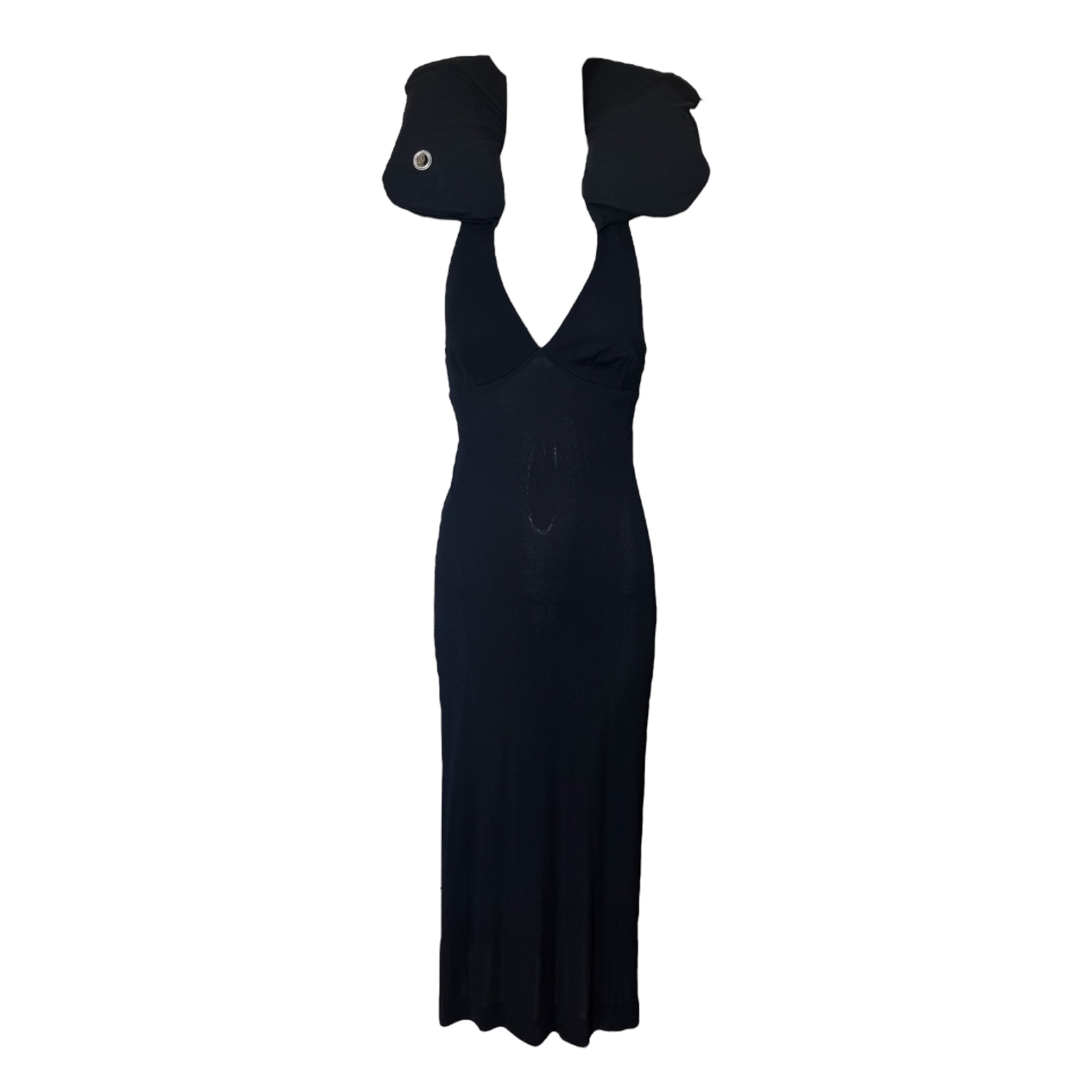black lace tiered dress Moschino 1990's Black Crepe Life Preserver Midi Dress – THE WAY WE WORE