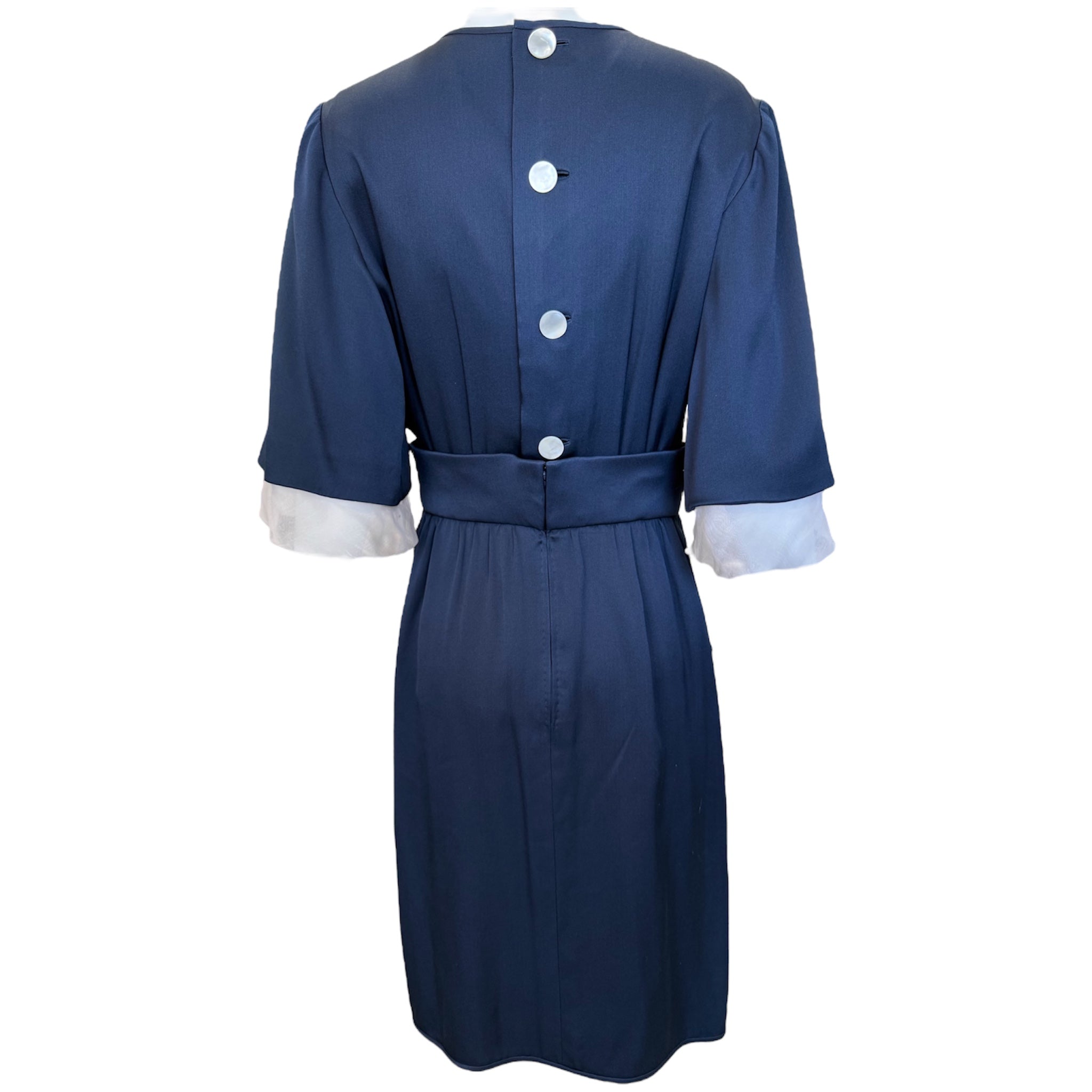 valentino navy blue dress Valentino Garavani Textured Midi Dress