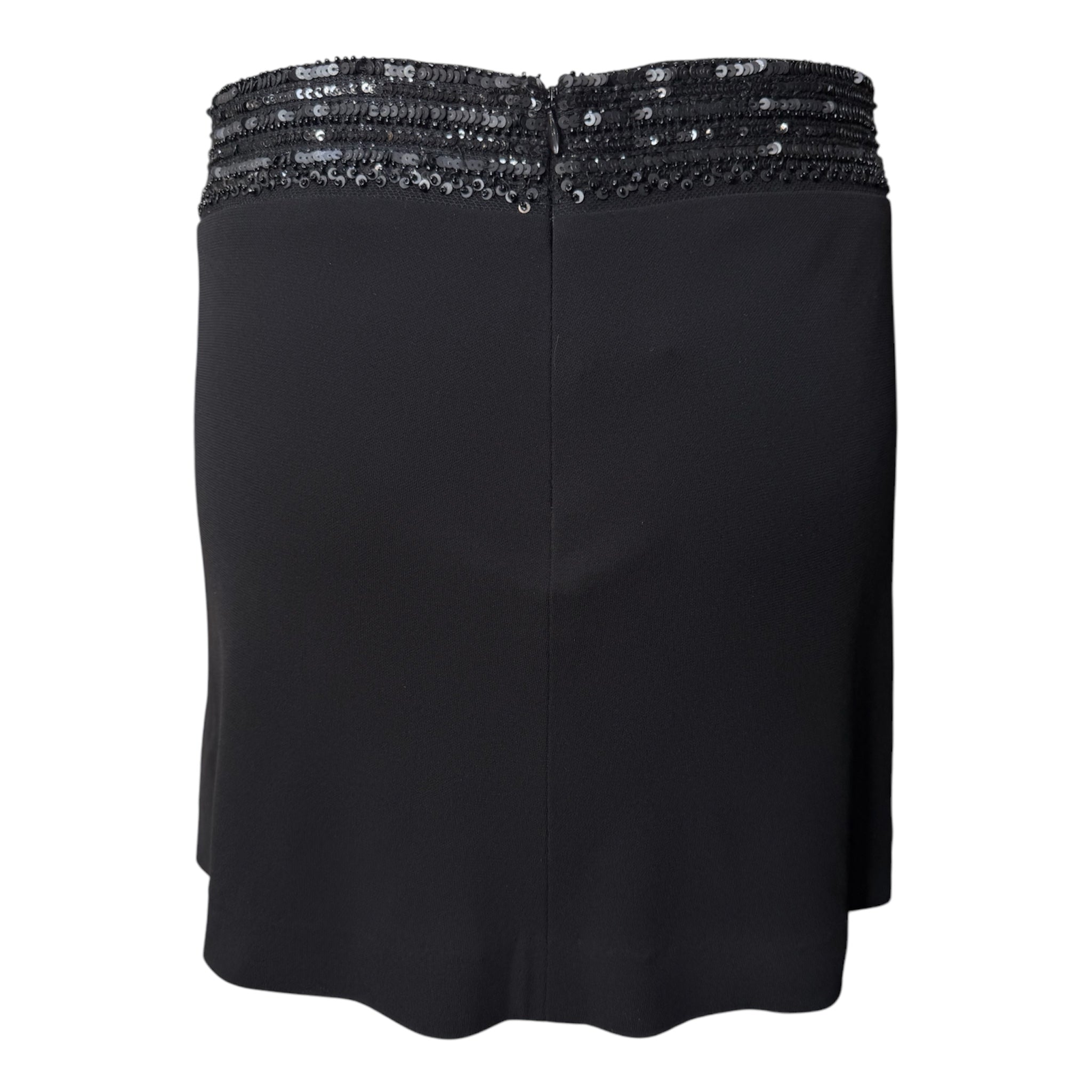 Lida Baday Black Embellished Low Waist Mini Skirt, back