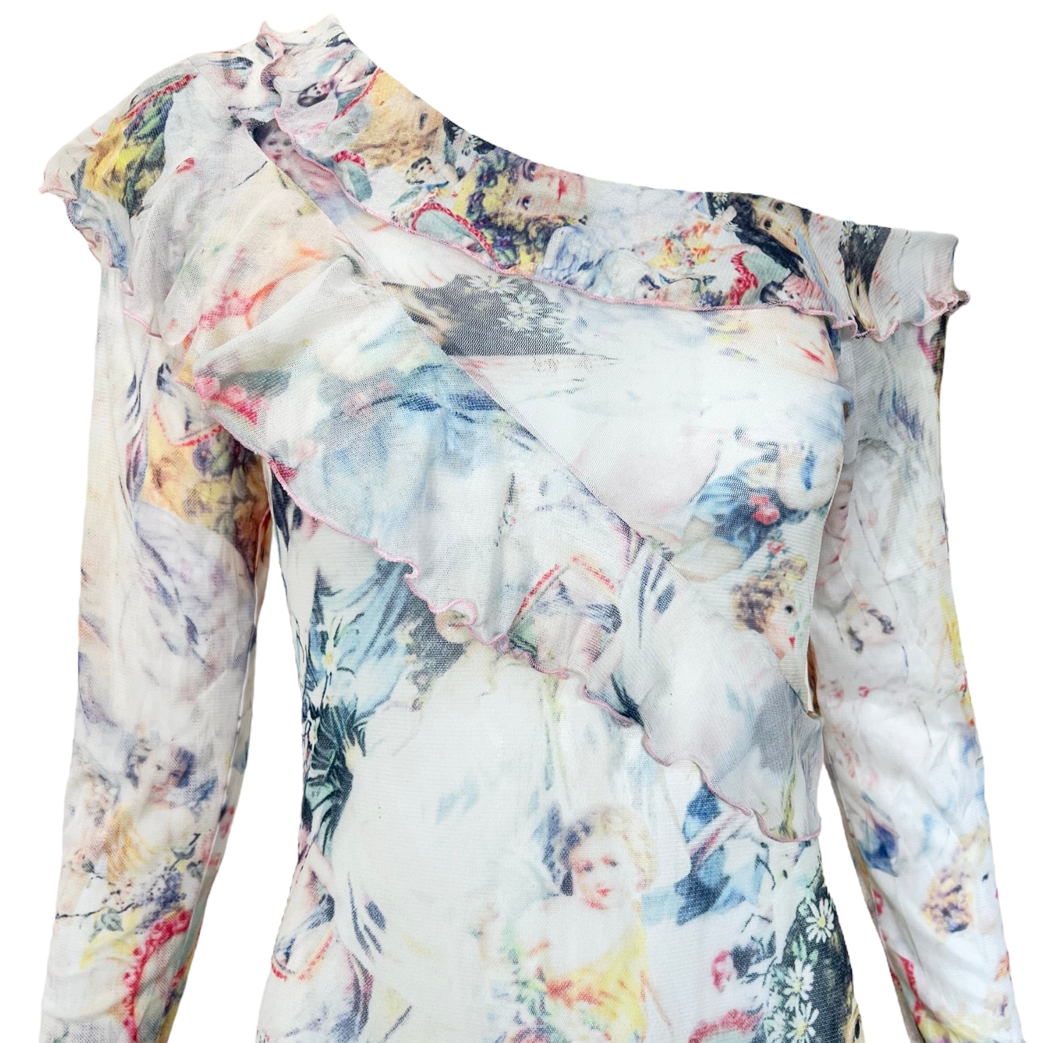 Jean Paul Gaultier Maille Y2K Cherub Print Ruffled Dress – THE WAY