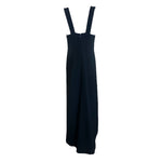 Courrèges 1970's Black and Red Wool Lace Up Vampire Gown, back