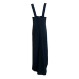 Courrèges 1970's Black and Red Wool Lace Up Vampire Gown, back