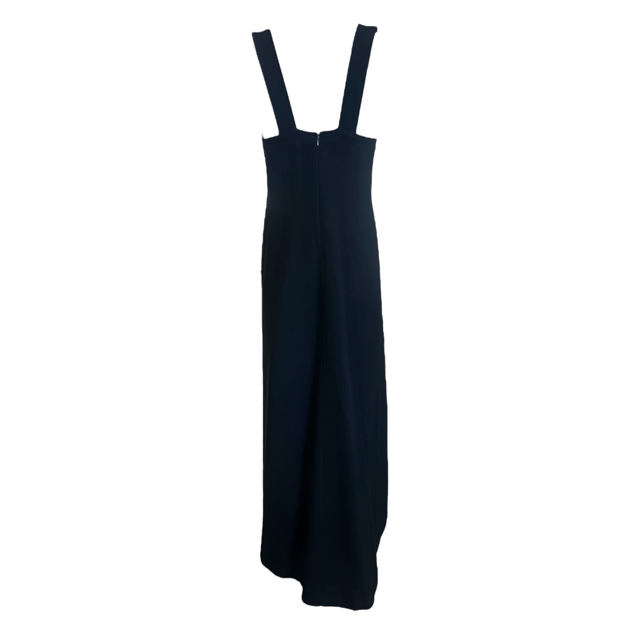 Courrèges 1970's Black and Red Wool Lace Up Vampire Gown, back